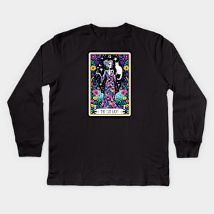 The Cat Lady Tarot Card Kids Long Sleeve T-Shirt